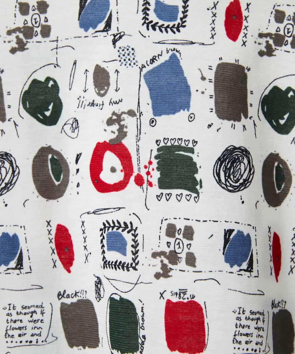 NHKGD20230 GIANNI LO GIUDICE(小さいサイズ)(メゾン ドゥ サンク) [日本製]マーベラステンジクプリントカットソー グリーン系