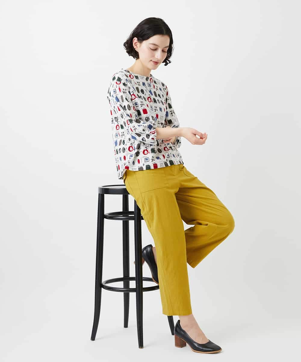 NHKGD20230 GIANNI LO GIUDICE(小さいサイズ)(メゾン ドゥ サンク) [日本製]マーベラステンジクプリントカットソー グリーン系