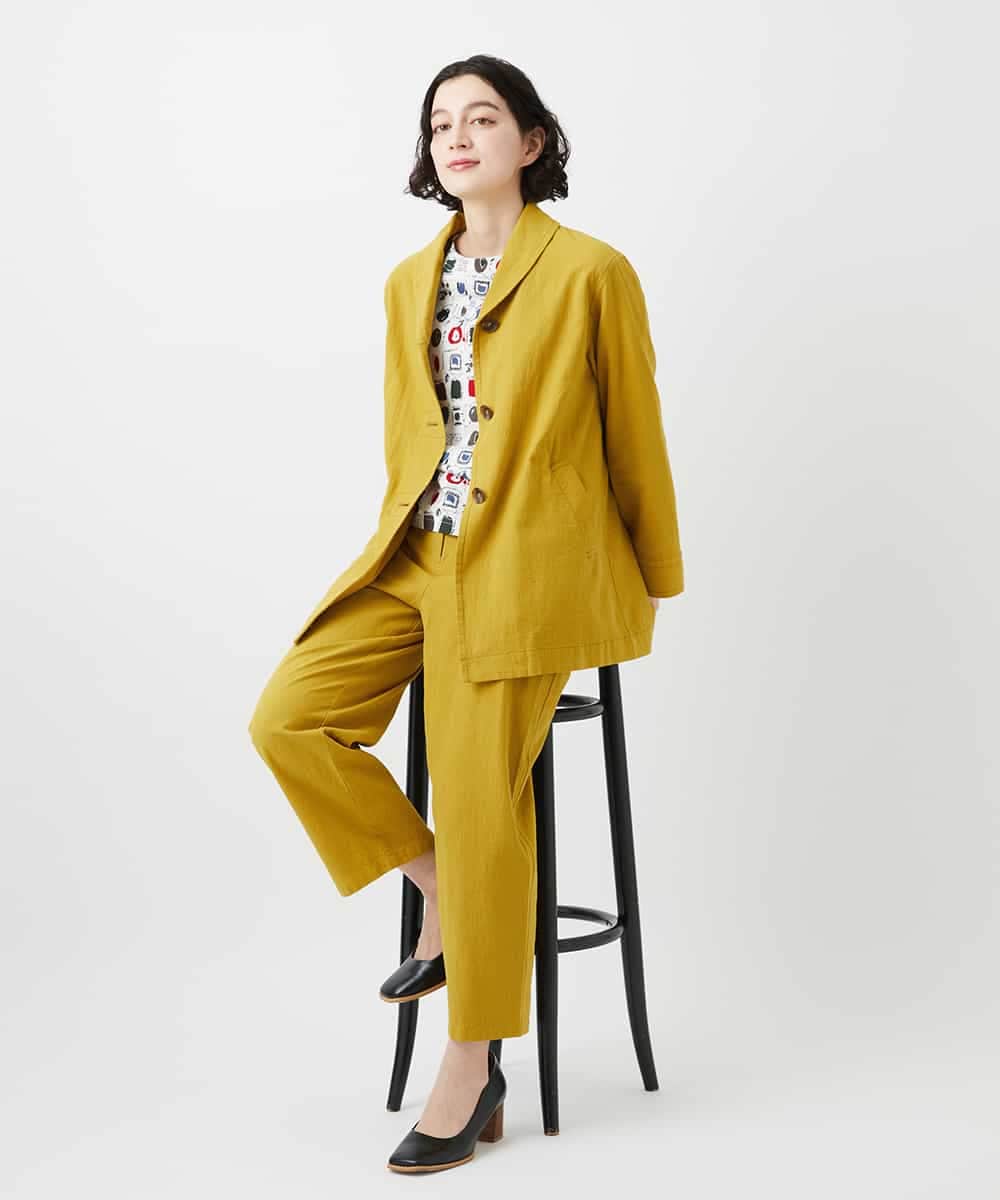 NHKGD20230 GIANNI LO GIUDICE(小さいサイズ)(メゾン ドゥ サンク) [日本製]マーベラステンジクプリントカットソー グリーン系