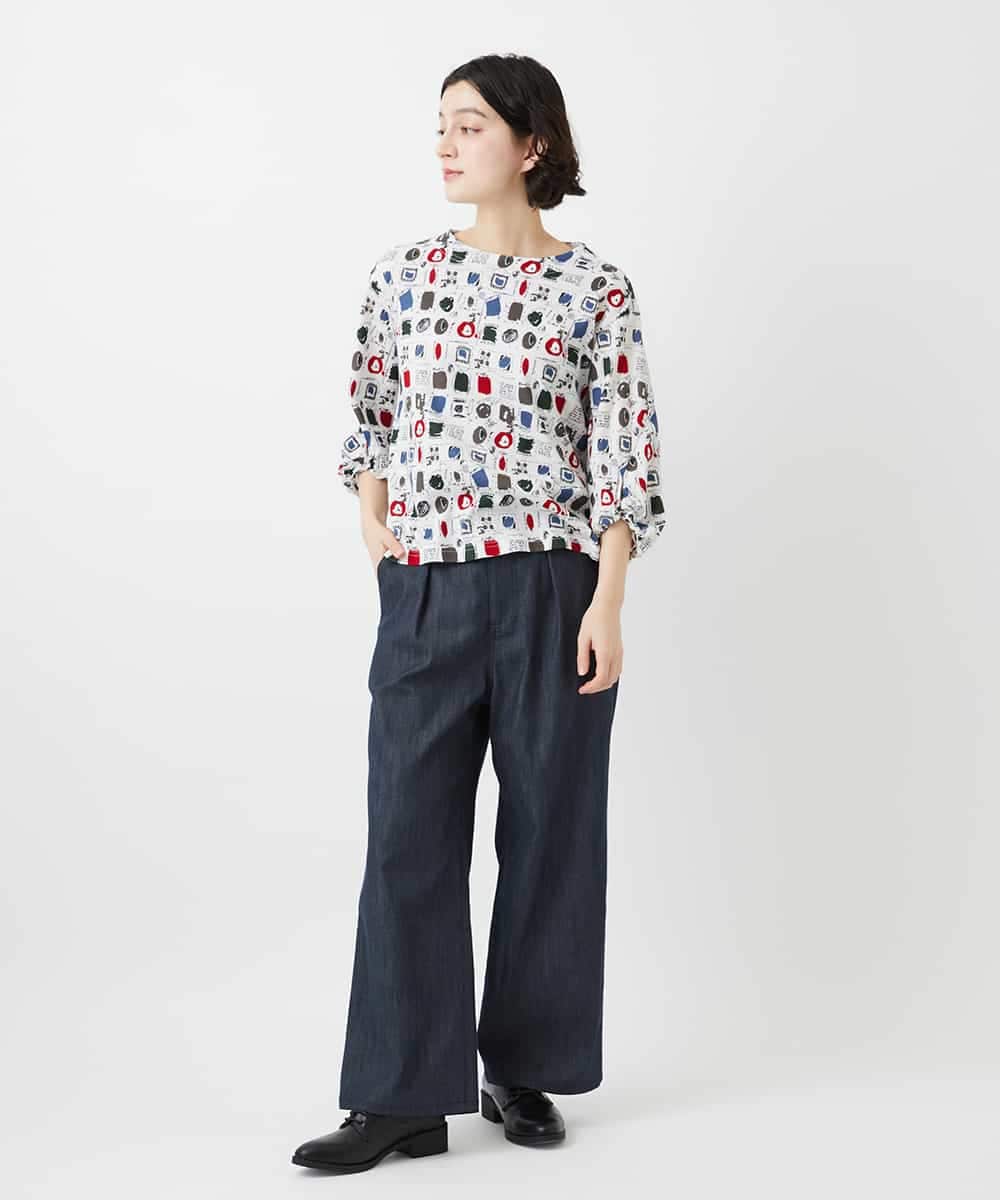 NHKGD20230 GIANNI LO GIUDICE(小さいサイズ)(メゾン ドゥ サンク) [日本製]マーベラステンジクプリントカットソー グリーン系