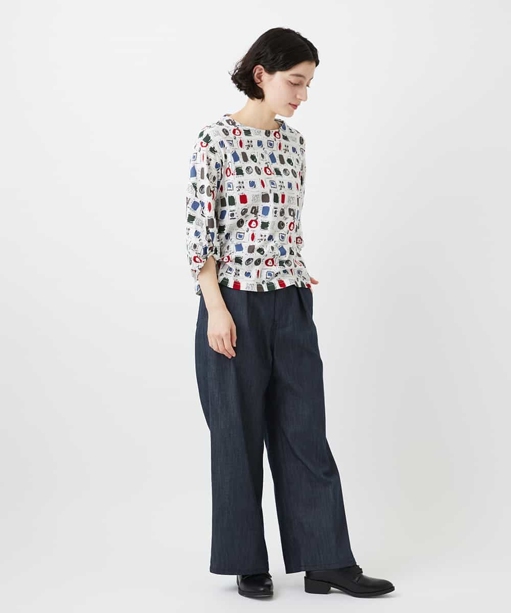 NHKGD20230 GIANNI LO GIUDICE(小さいサイズ)(メゾン ドゥ サンク) [日本製]マーベラステンジクプリントカットソー グリーン系