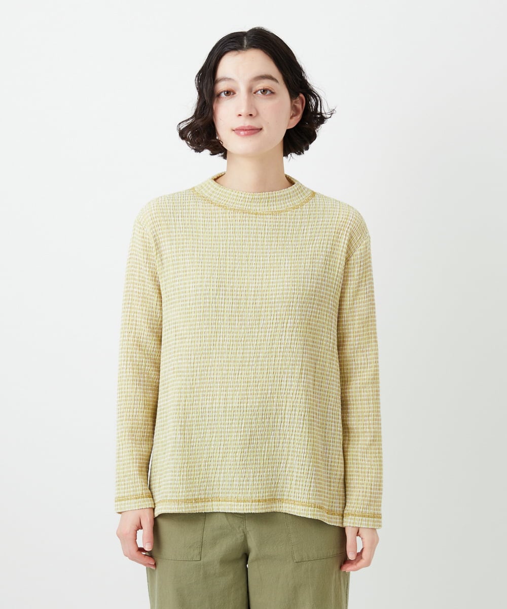 NHKGD30190 GIANNI LO GIUDICE(小さいサイズ)(メゾン ドゥ サンク) [日本製]カールマイヤーチェックカットソー ベージュ
