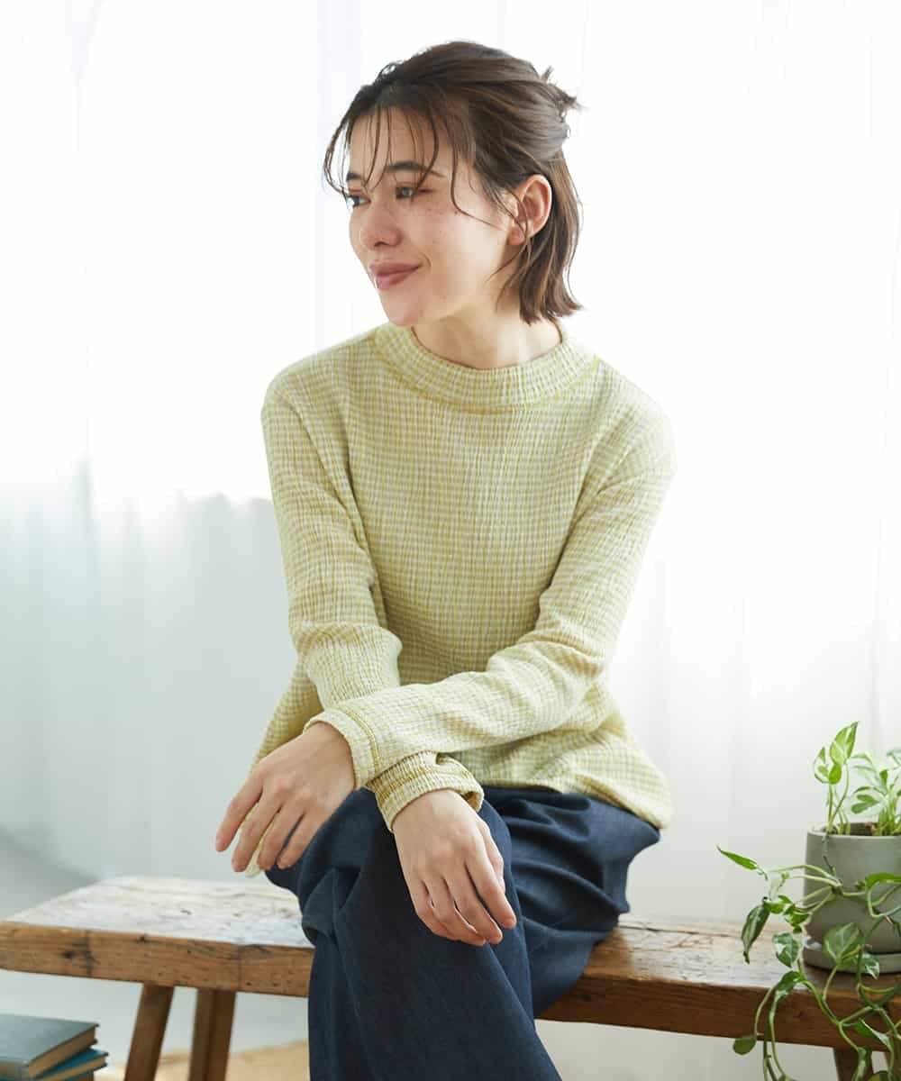 NHKGD30190 GIANNI LO GIUDICE(小さいサイズ)(メゾン ドゥ サンク) [日本製]カールマイヤーチェックカットソー ベージュ