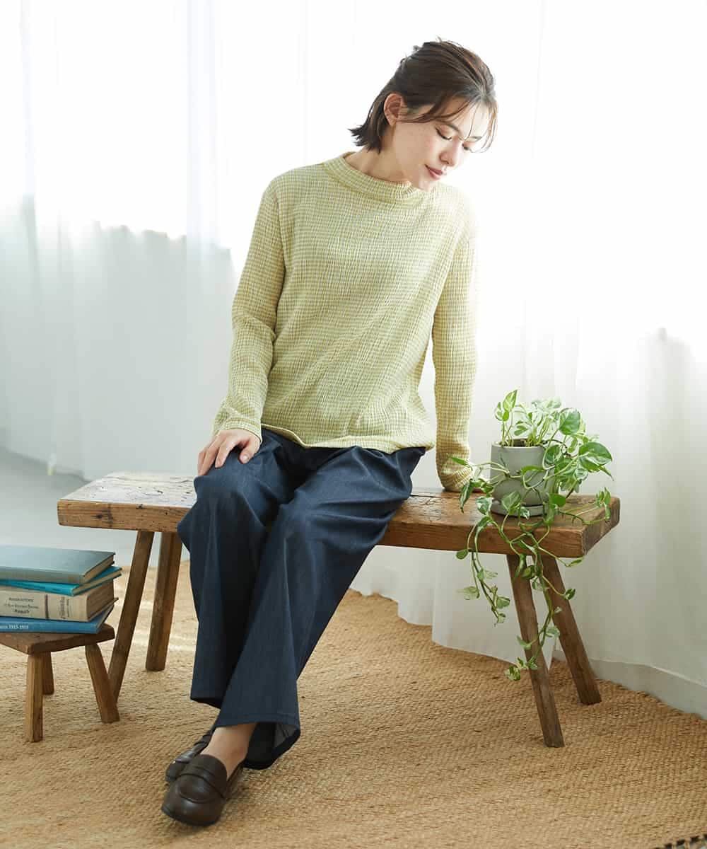 NHKGD30190 GIANNI LO GIUDICE(小さいサイズ)(メゾン ドゥ サンク) [日本製]カールマイヤーチェックカットソー ベージュ