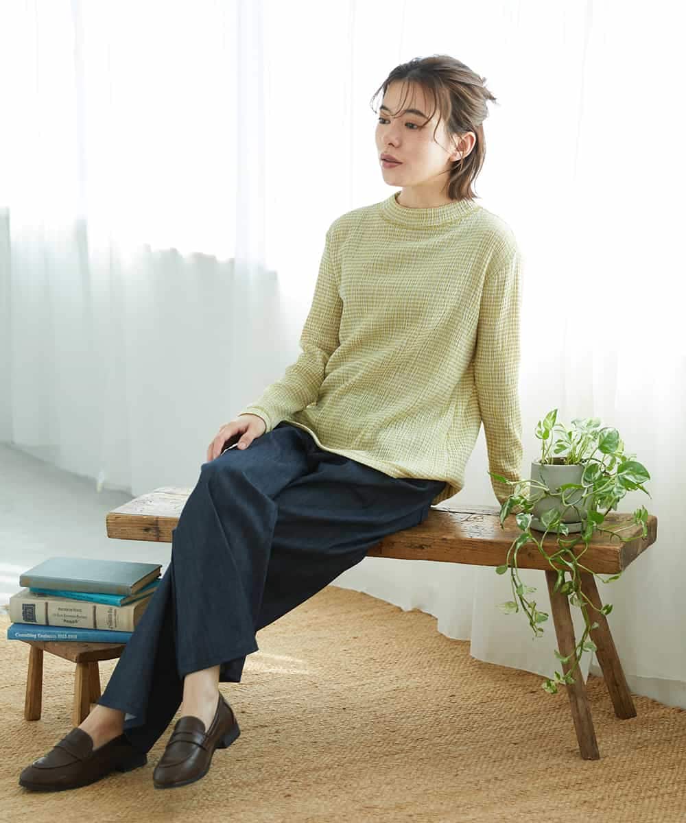 NHKGD30190 GIANNI LO GIUDICE(小さいサイズ)(メゾン ドゥ サンク) [日本製]カールマイヤーチェックカットソー ベージュ