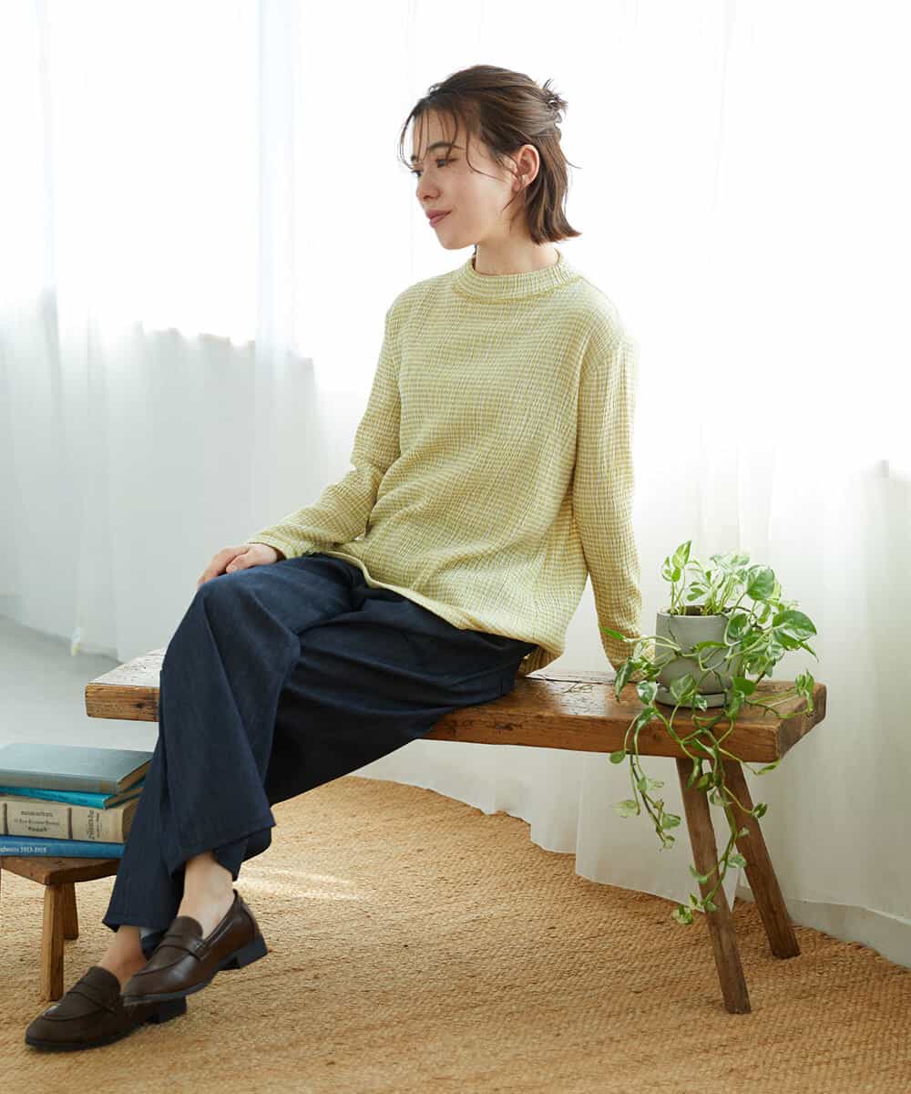 NHKGD30190 GIANNI LO GIUDICE(小さいサイズ)(メゾン ドゥ サンク) [日本製]カールマイヤーチェックカットソー ベージュ