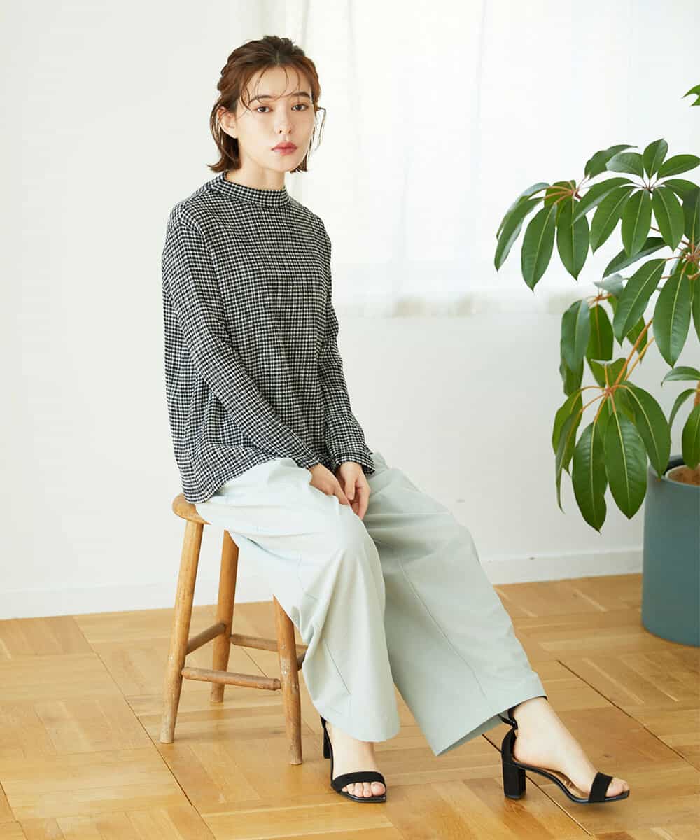 NHKGD30190 GIANNI LO GIUDICE(小さいサイズ)(メゾン ドゥ サンク) [日本製]カールマイヤーチェックカットソー ベージュ