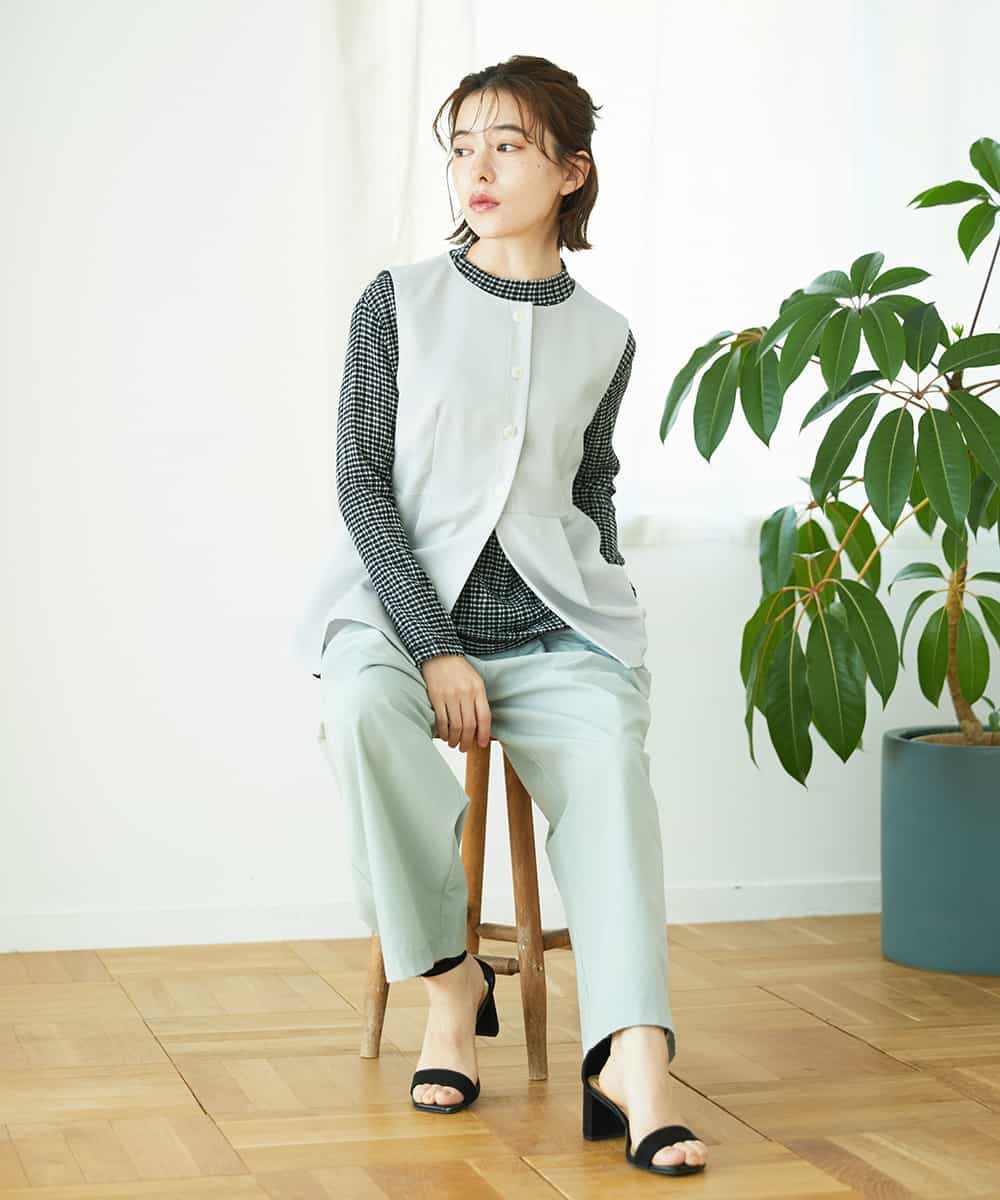 NHKGD30190 GIANNI LO GIUDICE(小さいサイズ)(メゾン ドゥ サンク) [日本製]カールマイヤーチェックカットソー ベージュ