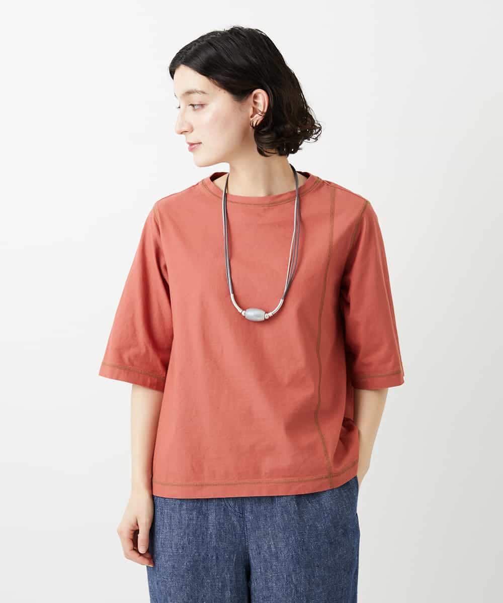 NHKGE40210 GIANNI LO GIUDICE(小さいサイズ)(メゾン ドゥ サンク) クールローレルスカイコットTシャツ オレンジ