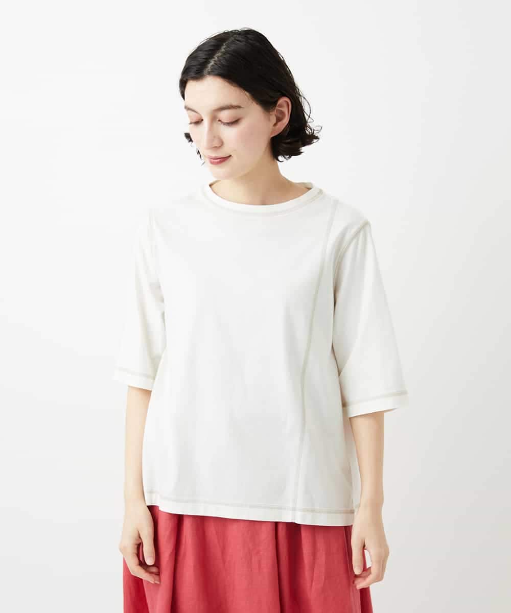 NHKGE40210 GIANNI LO GIUDICE(小さいサイズ)(メゾン ドゥ サンク) クールローレルスカイコットTシャツ ラベンダー