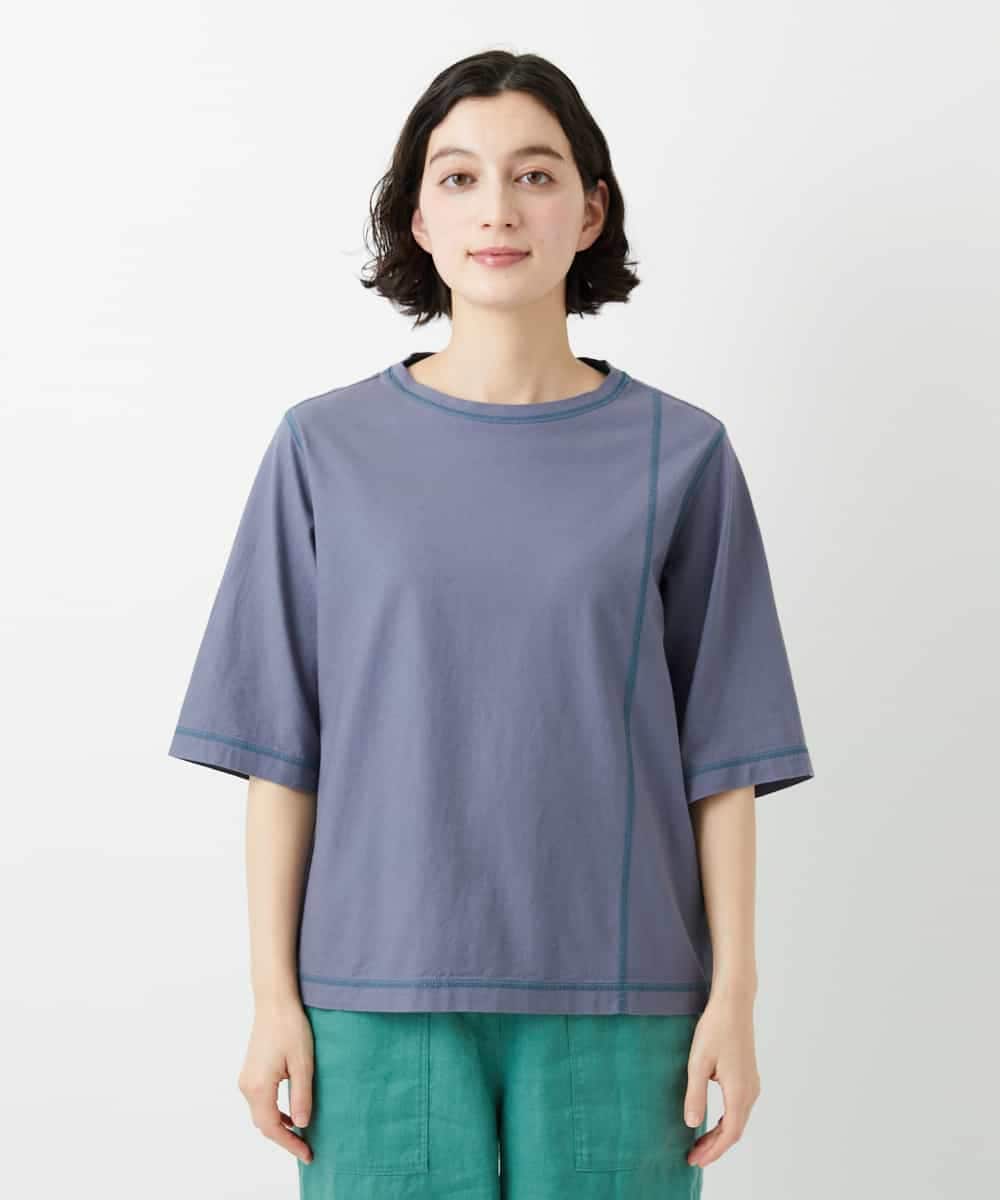 NHKGE40210 GIANNI LO GIUDICE(小さいサイズ)(メゾン ドゥ サンク) クールローレルスカイコットTシャツ ラベンダー