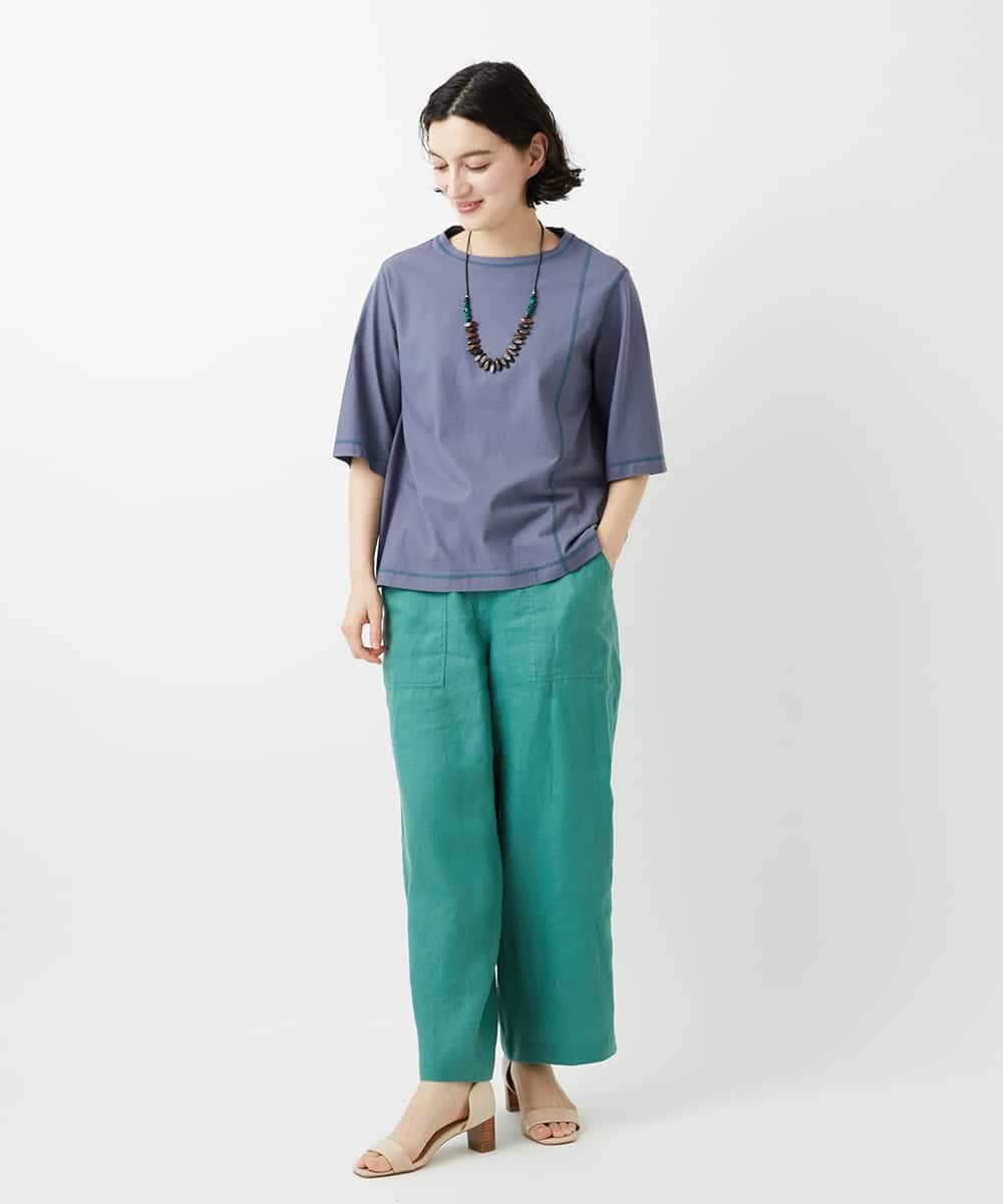 NHKGE40210 GIANNI LO GIUDICE(小さいサイズ)(メゾン ドゥ サンク) クールローレルスカイコットTシャツ ラベンダー