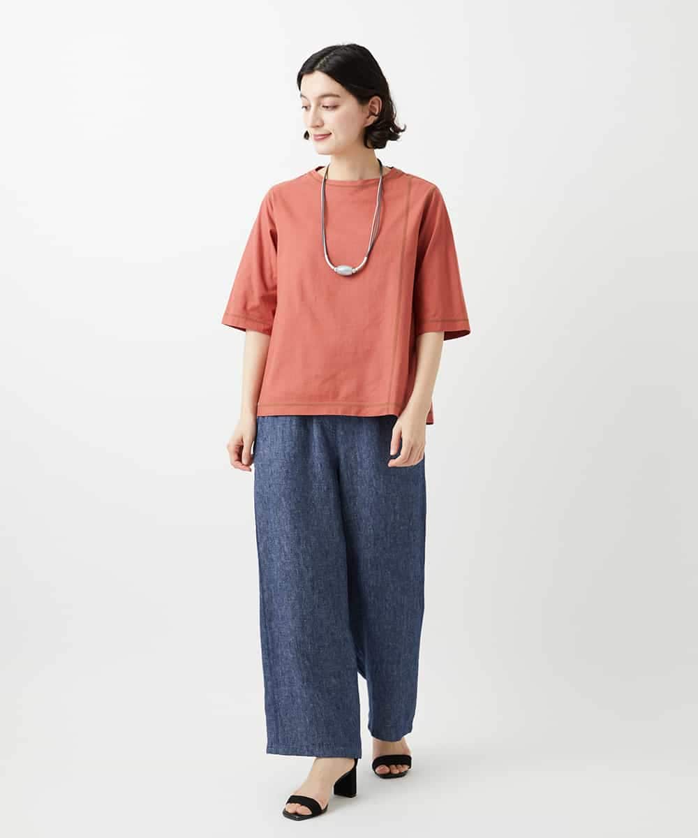 NHKGE40210 GIANNI LO GIUDICE(小さいサイズ)(メゾン ドゥ サンク) クールローレルスカイコットTシャツ ラベンダー