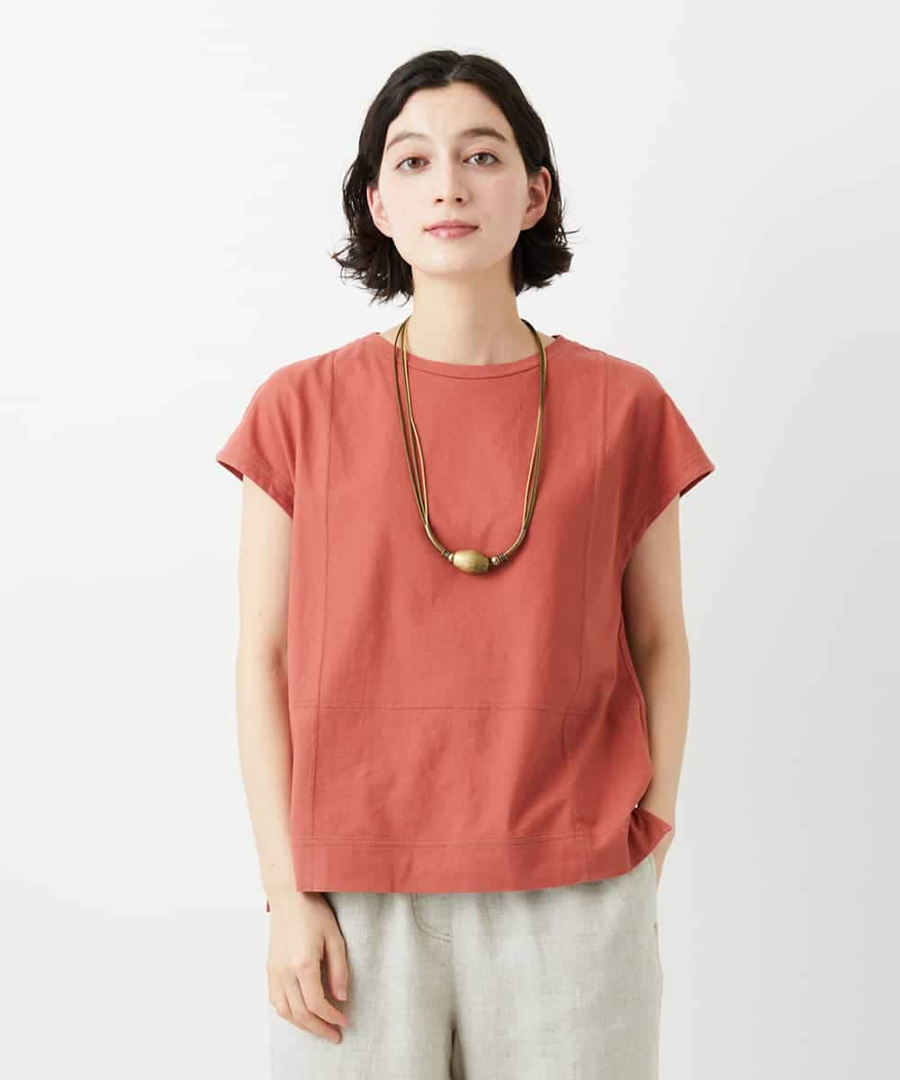 NHKGE41190 GIANNI LO GIUDICE(小さいサイズ)(メゾン ドゥ サンク) クールローレルスリーブレスカットソー オレンジ