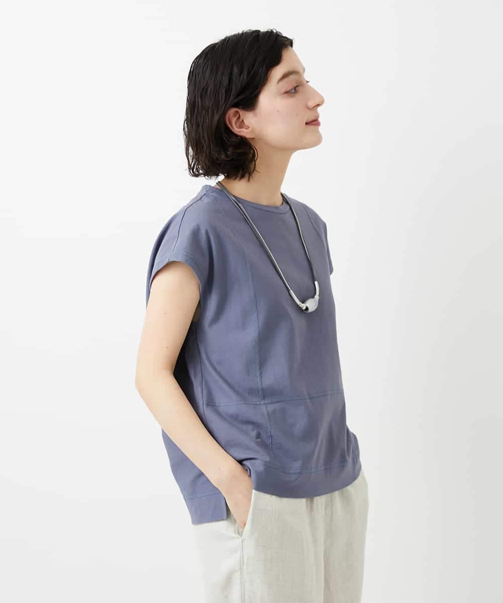 NHKGE41190 GIANNI LO GIUDICE(小さいサイズ)(メゾン ドゥ サンク) クールローレルスリーブレスカットソー ラベンダー