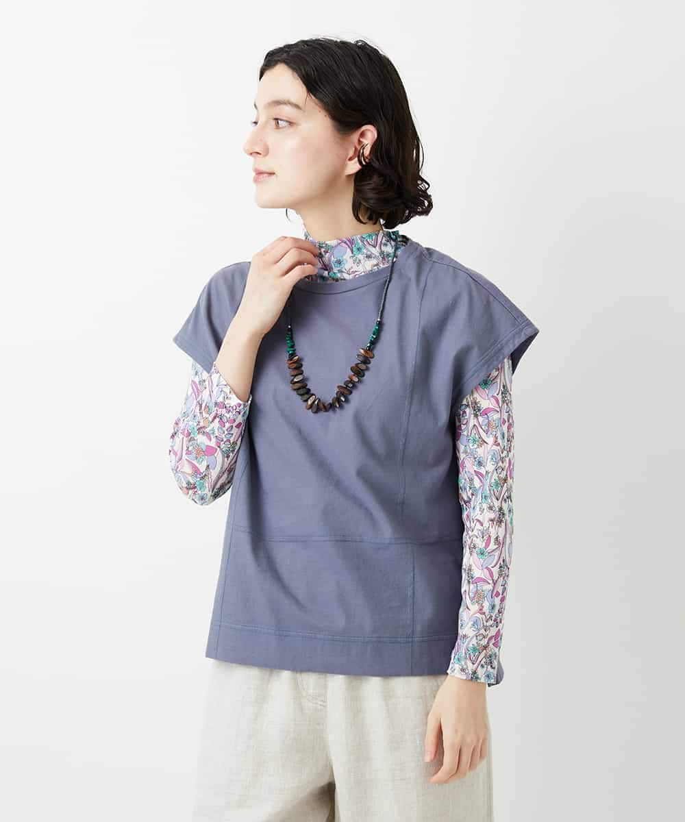 NHKGE41190 GIANNI LO GIUDICE(小さいサイズ)(メゾン ドゥ サンク) クールローレルスリーブレスカットソー ラベンダー