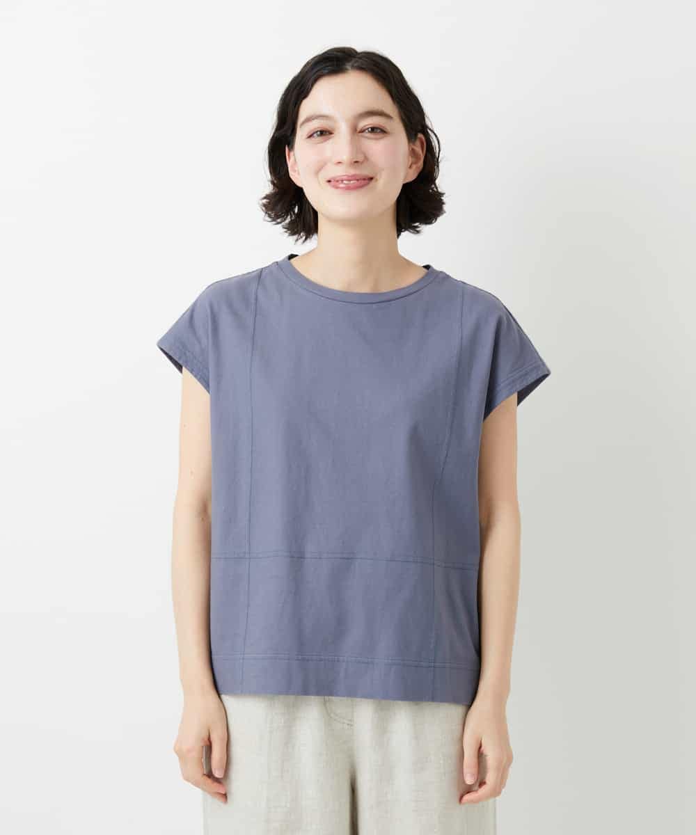 NHKGE41190 GIANNI LO GIUDICE(小さいサイズ)(メゾン ドゥ サンク) クールローレルスリーブレスカットソー ラベンダー