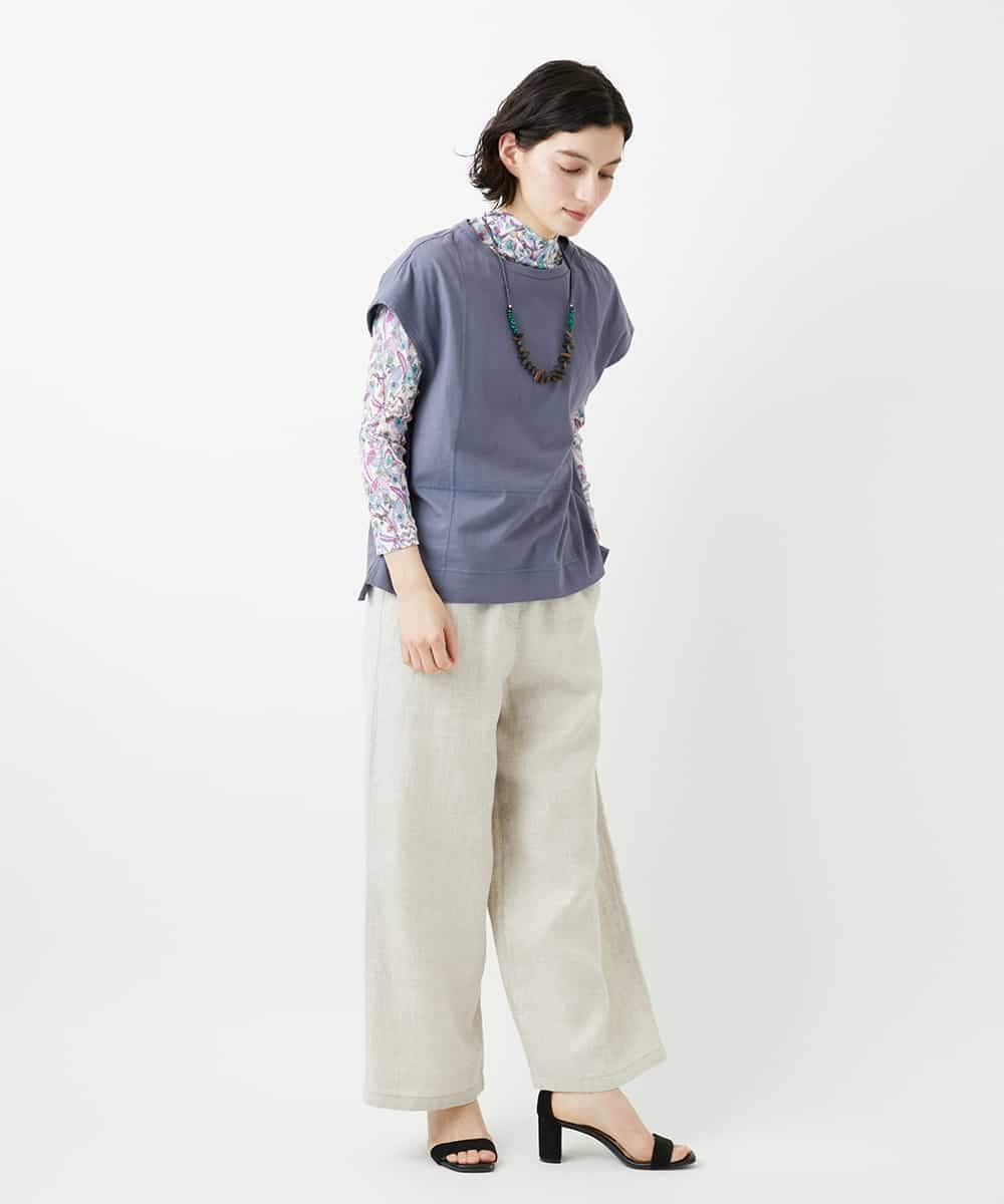 NHKGE41190 GIANNI LO GIUDICE(小さいサイズ)(メゾン ドゥ サンク) クールローレルスリーブレスカットソー ラベンダー