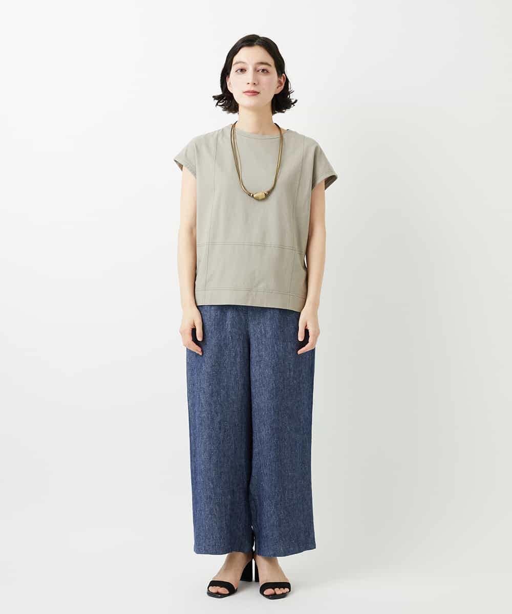 NHKGE41190 GIANNI LO GIUDICE(小さいサイズ)(メゾン ドゥ サンク) クールローレルスリーブレスカットソー ラベンダー