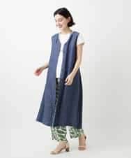 NHKGE41190 GIANNI LO GIUDICE(小さいサイズ)(メゾン ドゥ サンク) クールローレルスリーブレスカットソー ラベンダー