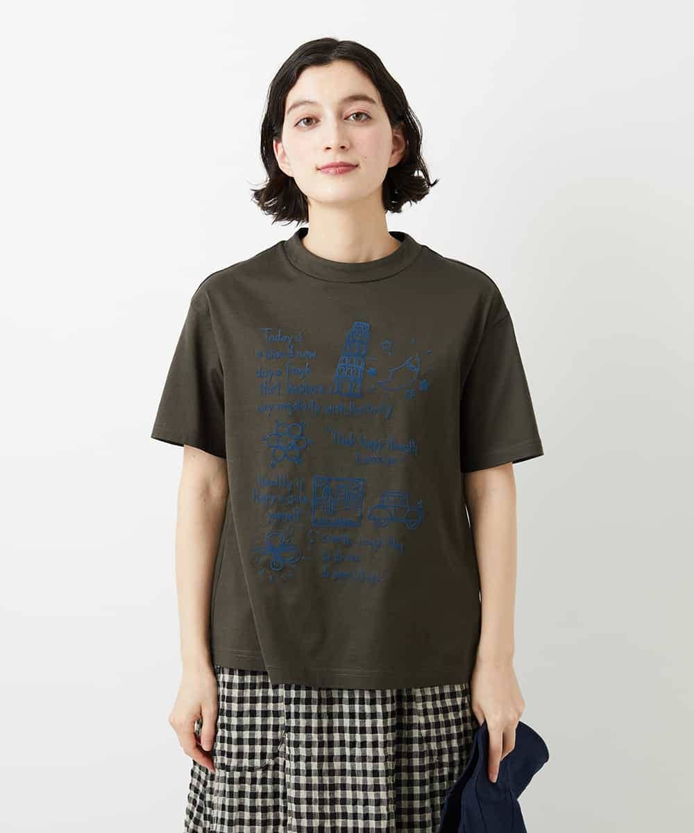 NHKGE42180 GIANNI LO GIUDICE(小さいサイズ)(メゾン ドゥ サンク) [日本製]天竺シルケットカットソー カーキ