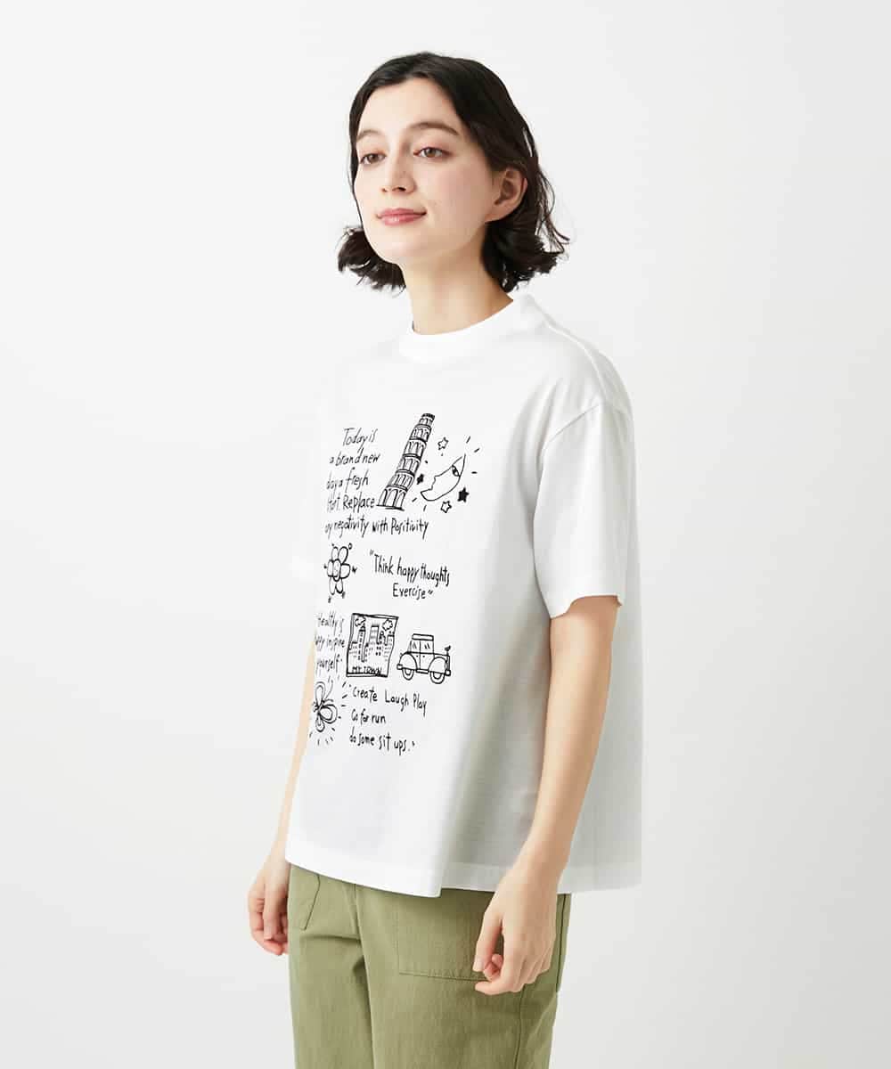 NHKGE42180 GIANNI LO GIUDICE(小さいサイズ)(メゾン ドゥ サンク) [日本製]天竺シルケットカットソー ホワイト