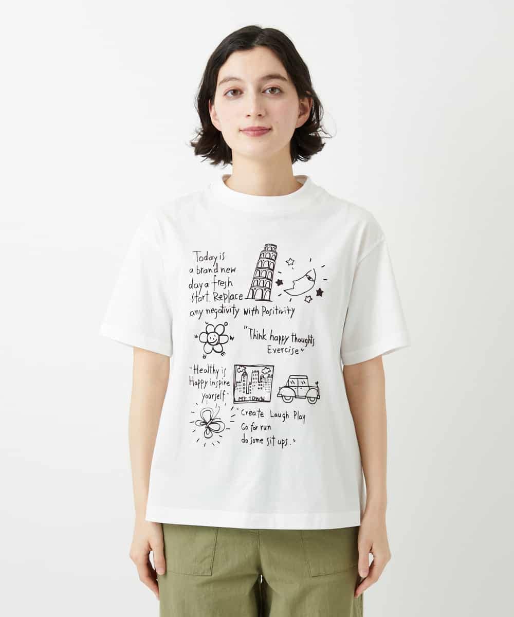 NHKGE42180 GIANNI LO GIUDICE(小さいサイズ)(メゾン ドゥ サンク) [日本製]天竺シルケットカットソー ホワイト