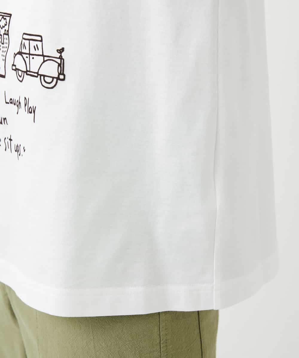 NHKGE42180 GIANNI LO GIUDICE(小さいサイズ)(メゾン ドゥ サンク) [日本製]天竺シルケットカットソー ホワイト