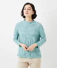 NHKGE46170 GIANNI LO GIUDICE(小さいサイズ)(メゾン ドゥ サンク) [日本製]麻混シャーリングカットソー ライトブルー