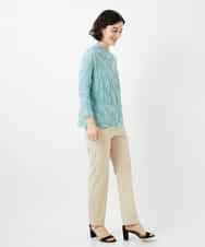 NHKGE46170 GIANNI LO GIUDICE(小さいサイズ)(メゾン ドゥ サンク) [日本製]麻混シャーリングカットソー ライトブルー