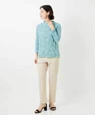 NHKGE46170 GIANNI LO GIUDICE(小さいサイズ)(メゾン ドゥ サンク) [日本製]麻混シャーリングカットソー ライトブルー