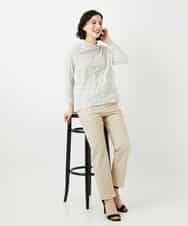 NHKGE46170 GIANNI LO GIUDICE(小さいサイズ)(メゾン ドゥ サンク) [日本製]麻混シャーリングカットソー ライトブルー