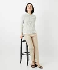 NHKGE46170 GIANNI LO GIUDICE(小さいサイズ)(メゾン ドゥ サンク) [日本製]麻混シャーリングカットソー ライトブルー