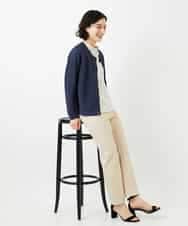 NHKGE46170 GIANNI LO GIUDICE(小さいサイズ)(メゾン ドゥ サンク) [日本製]麻混シャーリングカットソー ライトブルー