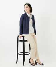 NHKGE46170 GIANNI LO GIUDICE(小さいサイズ)(メゾン ドゥ サンク) [日本製]麻混シャーリングカットソー ライトブルー