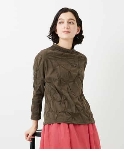 NHKGE46170 GIANNI LO GIUDICE(小さいサイズ) [日本製]麻混シャーリングカットソー