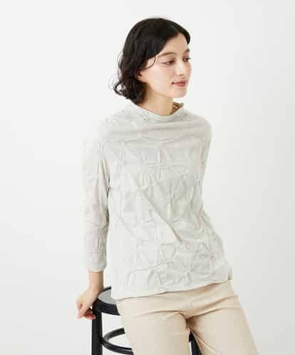 NHKGE46170 GIANNI LO GIUDICE(小さいサイズ) [日本製]麻混シャーリングカットソー