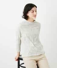 NHKGE46170 GIANNI LO GIUDICE(小さいサイズ)(メゾン ドゥ サンク) [日本製]麻混シャーリングカットソー ライトグレー