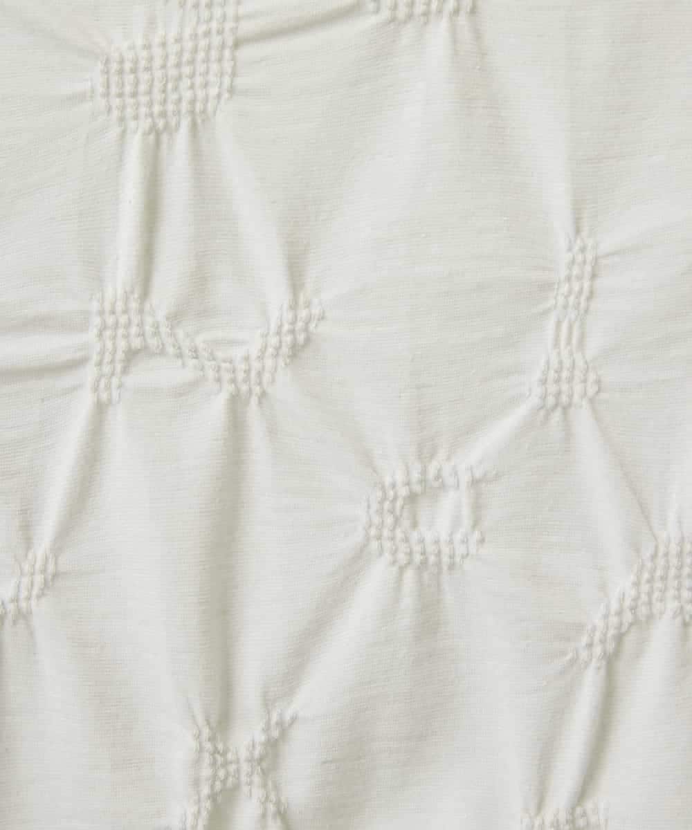 NHKGE47170 GIANNI LO GIUDICE(小さいサイズ)(メゾン ドゥ サンク) [日本製]麻混シャーリングフレンチスリーブカットソー ライトブルー