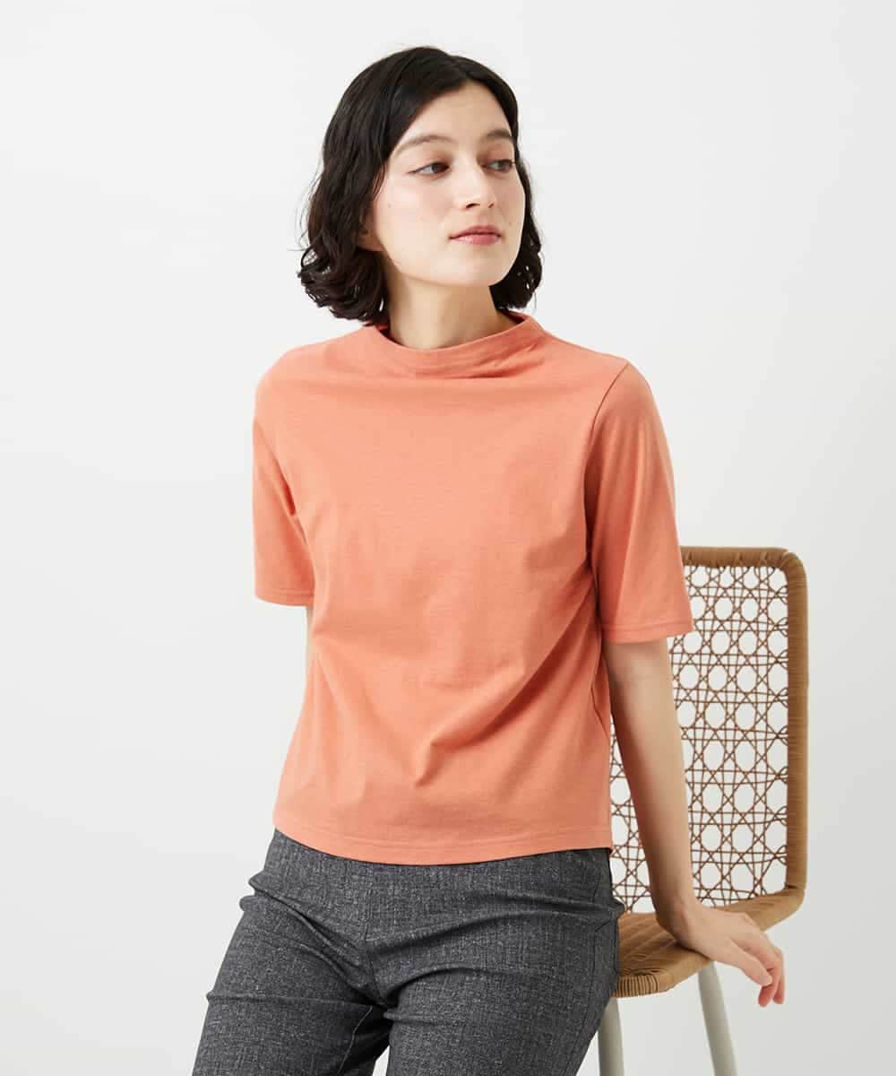 NHKGE48110 GIANNI LO GIUDICE(小さいサイズ)(メゾン ドゥ サンク) [日本製]綿麻ボトルネック天竺カットソー ライトブルー