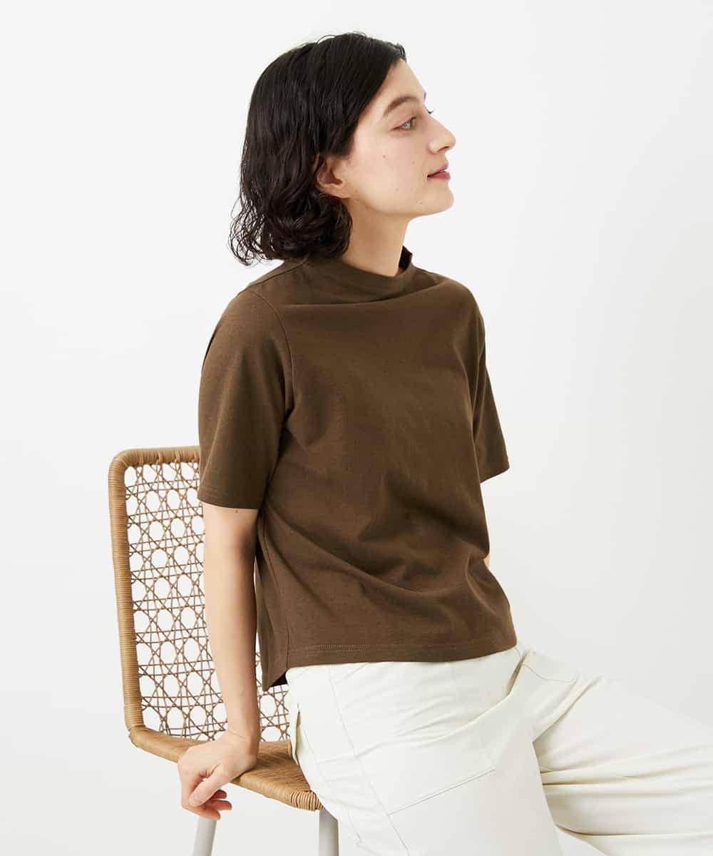 NHKGE48110 GIANNI LO GIUDICE(小さいサイズ)(メゾン ドゥ サンク) [日本製]綿麻ボトルネック天竺カットソー ライトブルー