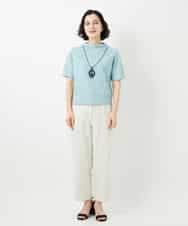 NHKGE48110 GIANNI LO GIUDICE(小さいサイズ)(メゾン ドゥ サンク) [日本製]綿麻ボトルネック天竺カットソー ライトブルー