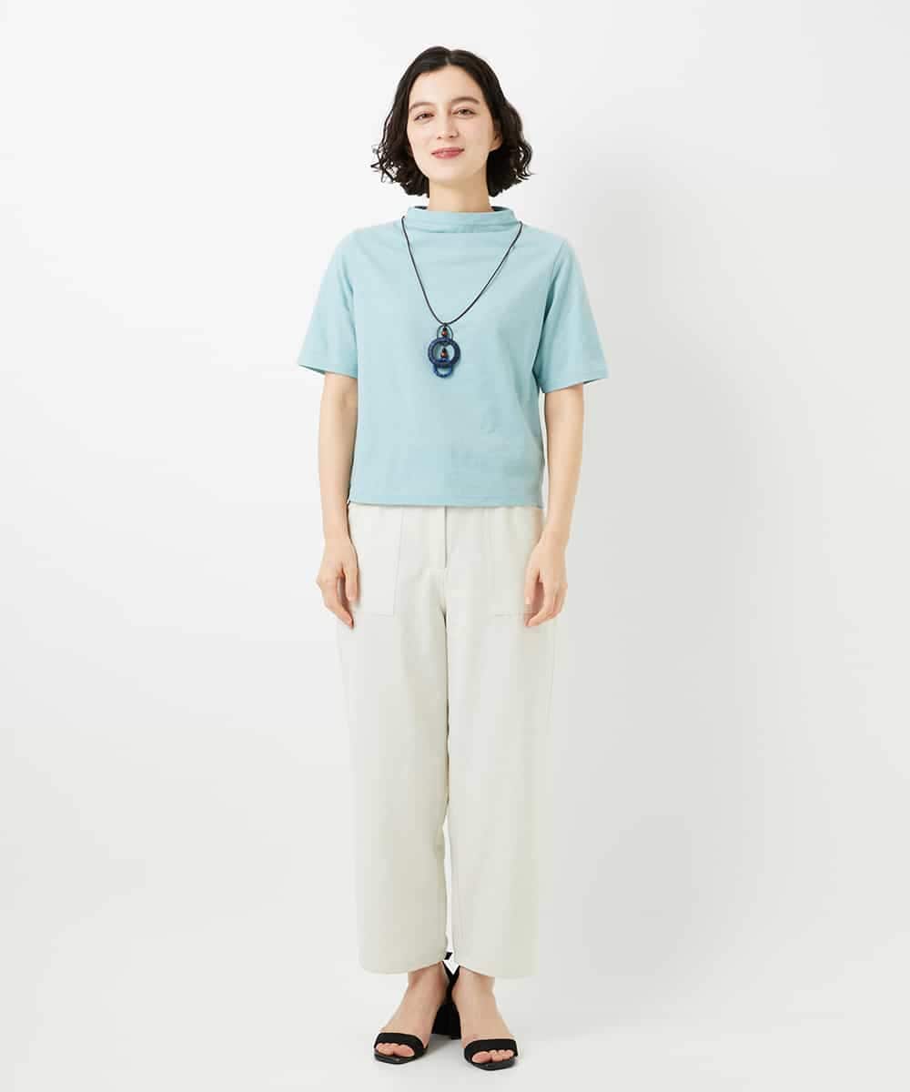 NHKGE48110 GIANNI LO GIUDICE(小さいサイズ)(メゾン ドゥ サンク) [日本製]綿麻ボトルネック天竺カットソー ライトブルー