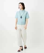 NHKGE48110 GIANNI LO GIUDICE(小さいサイズ)(メゾン ドゥ サンク) [日本製]綿麻ボトルネック天竺カットソー ライトブルー