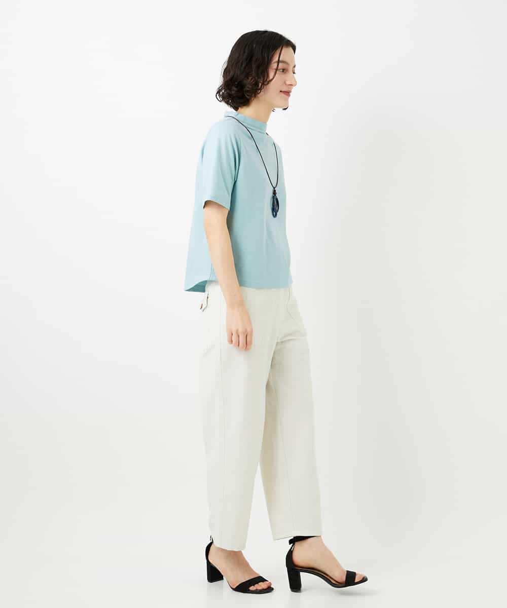 NHKGE48110 GIANNI LO GIUDICE(小さいサイズ)(メゾン ドゥ サンク) [日本製]綿麻ボトルネック天竺カットソー ライトブルー