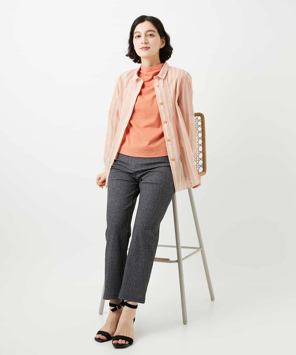 NHKGE48110 GIANNI LO GIUDICE(小さいサイズ)(メゾン ドゥ サンク) [日本製]綿麻ボトルネック天竺カットソー ライトブルー