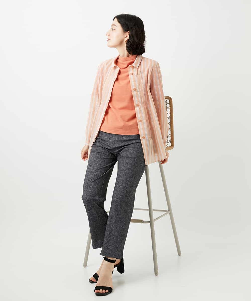 NHKGE48110 GIANNI LO GIUDICE(小さいサイズ)(メゾン ドゥ サンク) [日本製]綿麻ボトルネック天竺カットソー ライトブルー