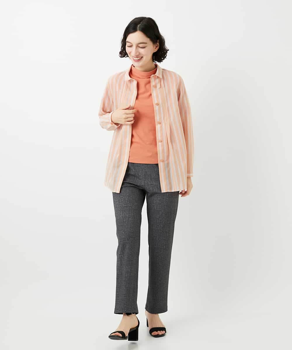 NHKGE48110 GIANNI LO GIUDICE(小さいサイズ)(メゾン ドゥ サンク) [日本製]綿麻ボトルネック天竺カットソー ライトブルー