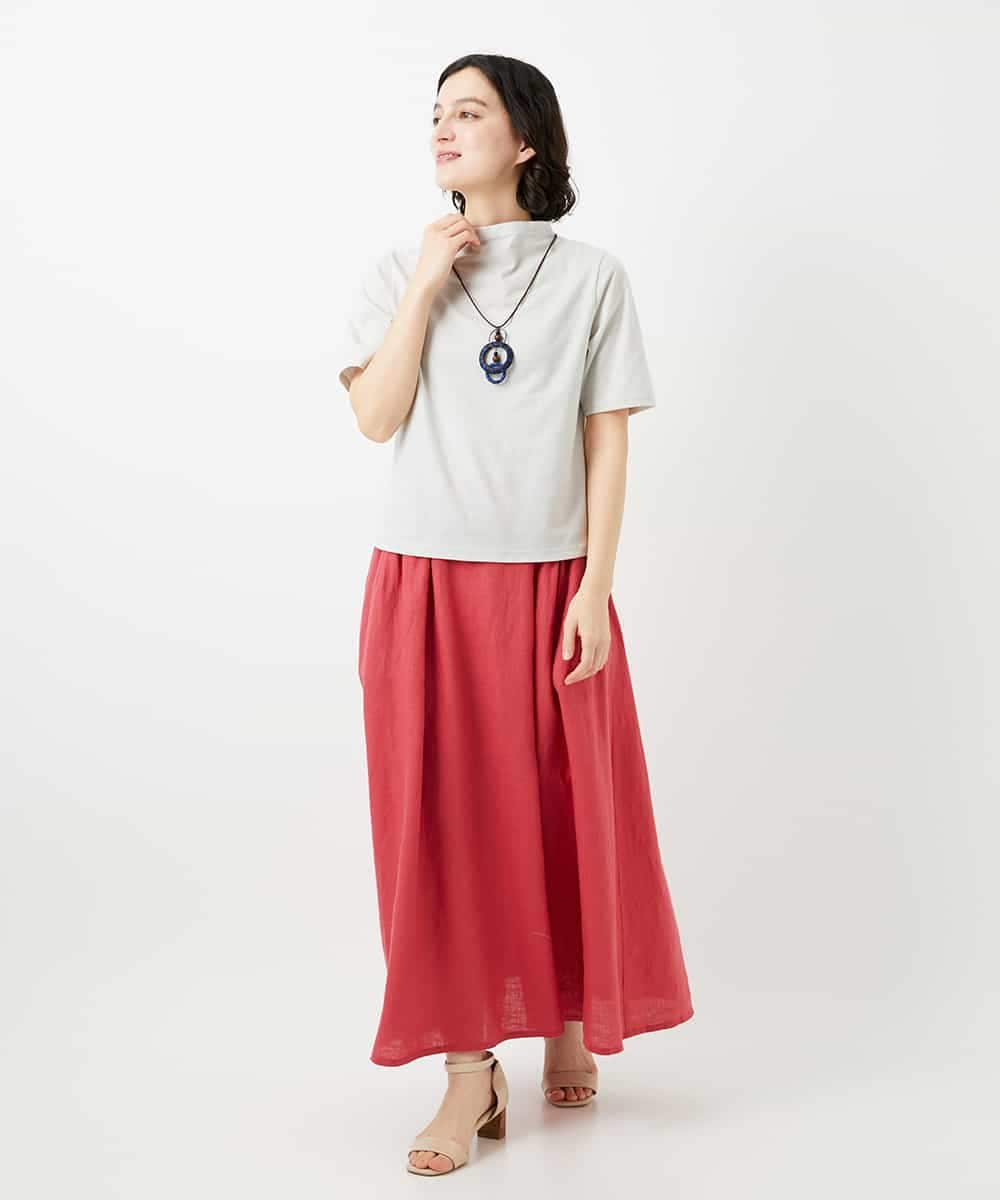 NHKGE48110 GIANNI LO GIUDICE(小さいサイズ)(メゾン ドゥ サンク) [日本製]綿麻ボトルネック天竺カットソー ライトブルー