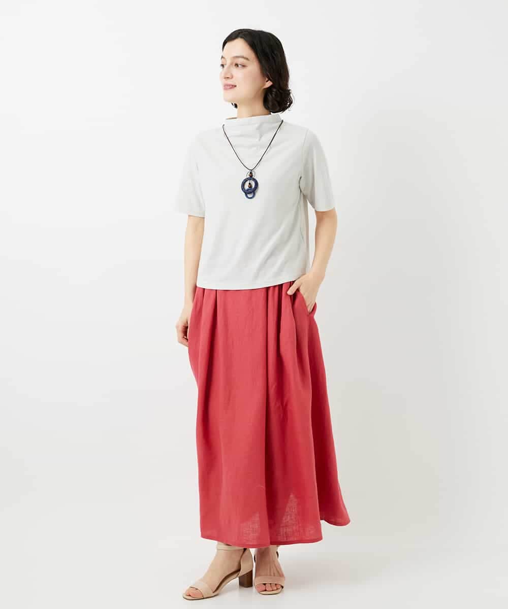 NHKGE48110 GIANNI LO GIUDICE(小さいサイズ)(メゾン ドゥ サンク) [日本製]綿麻ボトルネック天竺カットソー ライトブルー